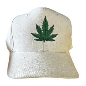 Snoop Dogg G Thang Dr Dre Chronic Cream Cap with Green Leaf Embroidery